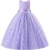 image:imageIDOPIP Butterfly Flower Girl VBackless Bow Dress for Kids Wedding Pageant Party Long Gown Communion Birthday Tulle DressesPurple