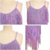 image:imageIDOPIP Kids Girls 1920s Flapper Dress Tassels Sequins Fringe Latin Dance Dress Gatsby Halloween Party Ballroom Dance CostumesPurple  Rainbow Sequin