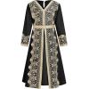image:imageIDOPIP Muslim Dress for Girls Islamic Prayer Abaya Embroidery Long Sleeve Kaftan Robe Dresses with Belt Ramadan Dubai OutfitsBlack