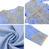 image:imageIDOPIP Muslim Dress for Girls Islamic Prayer Abaya Embroidery Long Sleeve Kaftan Robe Dresses with Belt Ramadan Dubai OutfitsBlue