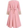 image:imageIDOPIP Muslim Dress for Girls Islamic Prayer Abaya Embroidery Long Sleeve Kaftan Robe Dresses with Belt Ramadan Dubai OutfitsPink
