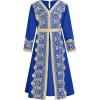 image:imageIDOPIP Muslim Dress for Girls Islamic Prayer Abaya Embroidery Long Sleeve Kaftan Robe Dresses with Belt Ramadan Dubai OutfitsRoyal Blue
