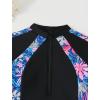 image:imageIDOPIP Muslim Swimsuits for Girls Modest Swimwear Burkini Full Cover Rash Guard Top Pants Set 2PCS Islamic Bathing SuitBlack  Pink Floral