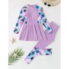 image:imageIDOPIP Muslim Swimsuits for Girls Modest Swimwear Burkini Full Cover Rash Guard Top Pants Set 2PCS Islamic Bathing SuitPurple