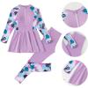 image:imageIDOPIP Muslim Swimsuits for Girls Modest Swimwear Burkini Full Cover Rash Guard Top Pants Set 2PCS Islamic Bathing SuitPurple