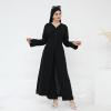 image:imageIDOPIP Muslim Women 2Piece Set Long Sleeve Ramadan Islamic Abaya Dress Shirt with Pants Loose Fit Casual Dubai Prayer OutfitBlack