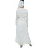 image:imageIDOPIP Muslim Women 2Piece Set Long Sleeve Ramadan Islamic Abaya Dress Shirt with Pants Loose Fit Casual Dubai Prayer OutfitWhite