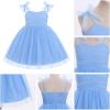 image:imageIDOPIP Toddler Girls 1st 2nd 3rd Birthday Dress Tulle Smocked Dress Pageant Summer Bowknot Sundress for Photoshoot Party 16TBlue
