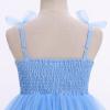 image:imageIDOPIP Toddler Girls 1st 2nd 3rd Birthday Dress Tulle Smocked Dress Pageant Summer Bowknot Sundress for Photoshoot Party 16TBlue