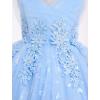 image:imageIDOPIP Toddler Girls Butterfly Birthday Dress Ruffle Tulle Flower Girl Wedding Pageant Formal Party Dress for Photo Shoot 16Blue