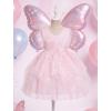 image:imageIDOPIP Toddler Girls Butterfly Birthday Dress Ruffle Tulle Flower Girl Wedding Pageant Formal Party Dress for Photo Shoot 16Pink