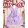 image:imageIDOPIP Toddler Girls Butterfly Birthday Dress Ruffle Tulle Flower Girl Wedding Pageant Formal Party Dress for Photo Shoot 16Rainbow Purple
