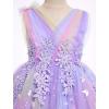 image:imageIDOPIP Toddler Girls Butterfly Birthday Dress Ruffle Tulle Flower Girl Wedding Pageant Formal Party Dress for Photo Shoot 16Rainbow Purple