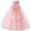 image:imageIDOPIP Butterfly Flower Girl VBackless Bow Dress for Kids Wedding Pageant Party Long Gown Communion Birthday Tulle DressesPink