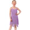 image:imageIDOPIP Kids Girls 1920s Flapper Dress Tassels Sequins Fringe Latin Dance Dress Gatsby Halloween Party Ballroom Dance CostumesPurple  Rainbow Sequin