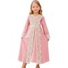 image:imageIDOPIP Muslim Dress for Girls Islamic Prayer Abaya Embroidery Long Sleeve Kaftan Robe Dresses with Belt Ramadan Dubai OutfitsPink