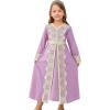image:imageIDOPIP Muslim Dress for Girls Islamic Prayer Abaya Embroidery Long Sleeve Kaftan Robe Dresses with Belt Ramadan Dubai OutfitsPinkpurple