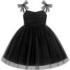 image:imageIDOPIP Toddler Girls 1st 2nd 3rd Birthday Dress Tulle Smocked Dress Pageant Summer Bowknot Sundress for Photoshoot Party 16TBlack