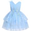 image:imageIDOPIP Toddler Girls Butterfly Birthday Dress Ruffle Tulle Flower Girl Wedding Pageant Formal Party Dress for Photo Shoot 16Blue