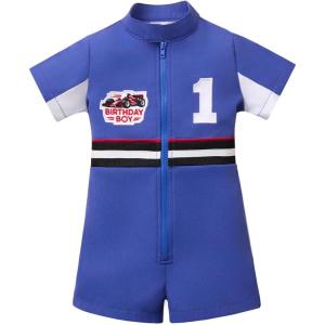 image:imageIDOPIP Baby Boys 1st 2nd Birthday Outfit Race Car Driver Romper Girls Boy Racer Jumpsuit Racing Suit Toddler Dress up CostumeRoyal Blue 1st