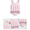 image:imageIDOPIP Toddler Girls Striped Floatation Swimsuit Baby Float Suit Swim Vest with Buoyancy Floaties One Piece Bathing Suit 47TPink Striped