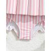 image:imageIDOPIP Toddler Girls Striped Floatation Swimsuit Baby Float Suit Swim Vest with Buoyancy Floaties One Piece Bathing Suit 47TPink Striped