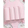 image:imageIDOPIP Toddler Girls Striped Floatation Swimsuit Baby Float Suit Swim Vest with Buoyancy Floaties One Piece Bathing Suit 47TPink Striped