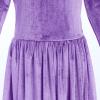 image:imageFlower Girl Velvet Dress for Kids Wedding Bridesmaid Pageant Party Christmas Long Sleeve Vintage Maxi Dress with PocketDark Purple