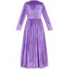 image:imageFlower Girl Velvet Dress for Kids Wedding Bridesmaid Pageant Party Christmas Long Sleeve Vintage Maxi Dress with PocketDark Purple