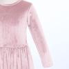 image:imageFlower Girl Velvet Dress for Kids Wedding Bridesmaid Pageant Party Christmas Long Sleeve Vintage Maxi Dress with PocketDusty Pink