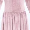 image:imageFlower Girl Velvet Dress for Kids Wedding Bridesmaid Pageant Party Christmas Long Sleeve Vintage Maxi Dress with PocketDusty Pink