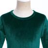 image:imageFlower Girl Velvet Dress for Kids Wedding Bridesmaid Pageant Party Christmas Long Sleeve Vintage Maxi Dress with PocketGreen