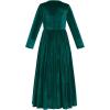 image:imageFlower Girl Velvet Dress for Kids Wedding Bridesmaid Pageant Party Christmas Long Sleeve Vintage Maxi Dress with PocketGreen