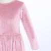 image:imageFlower Girl Velvet Dress for Kids Wedding Bridesmaid Pageant Party Christmas Long Sleeve Vintage Maxi Dress with PocketPink