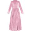 image:imageFlower Girl Velvet Dress for Kids Wedding Bridesmaid Pageant Party Christmas Long Sleeve Vintage Maxi Dress with PocketPink