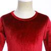 image:imageFlower Girl Velvet Dress for Kids Wedding Bridesmaid Pageant Party Christmas Long Sleeve Vintage Maxi Dress with PocketRed