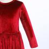 image:imageFlower Girl Velvet Dress for Kids Wedding Bridesmaid Pageant Party Christmas Long Sleeve Vintage Maxi Dress with PocketRed