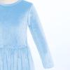 image:imageFlower Girl Velvet Dress for Kids Wedding Bridesmaid Pageant Party Christmas Long Sleeve Vintage Maxi Dress with PocketSky Blue