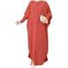 image:imageIDOPIP Muslim Dresses for Women Long Sleeve Islamic Ramadan Abaya Dubai Kaftan Robe Loose Casual Modest Arabic Prayer ClothesBrick Red
