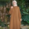 image:imageIDOPIP Muslim Dresses for Women Long Sleeve Islamic Ramadan Abaya Dubai Kaftan Robe Loose Casual Modest Arabic Prayer ClothesBrown