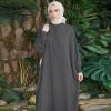 image:imageIDOPIP Muslim Dresses for Women Long Sleeve Islamic Ramadan Abaya Dubai Kaftan Robe Loose Casual Modest Arabic Prayer ClothesDark Gray
