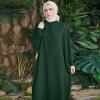 image:imageIDOPIP Muslim Dresses for Women Long Sleeve Islamic Ramadan Abaya Dubai Kaftan Robe Loose Casual Modest Arabic Prayer ClothesDark Green