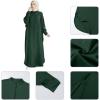 image:imageIDOPIP Muslim Dresses for Women Long Sleeve Islamic Ramadan Abaya Dubai Kaftan Robe Loose Casual Modest Arabic Prayer ClothesDark Green