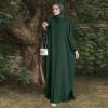 image:imageIDOPIP Muslim Dresses for Women Long Sleeve Islamic Ramadan Abaya Dubai Kaftan Robe Loose Casual Modest Arabic Prayer ClothesDark Green