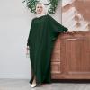 image:imageIDOPIP Muslim Dresses for Women Long Sleeve Islamic Ramadan Abaya Dubai Kaftan Robe Loose Casual Modest Arabic Prayer ClothesDark Green