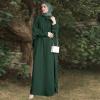 image:imageIDOPIP Muslim Dresses for Women Long Sleeve Islamic Ramadan Abaya Dubai Kaftan Robe Loose Casual Modest Arabic Prayer ClothesDark Green