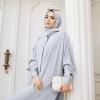 image:imageIDOPIP Muslim Dresses for Women Long Sleeve Islamic Ramadan Abaya Dubai Kaftan Robe Loose Casual Modest Arabic Prayer ClothesGray
