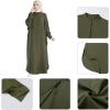 image:imageIDOPIP Muslim Dresses for Women Long Sleeve Islamic Ramadan Abaya Dubai Kaftan Robe Loose Casual Modest Arabic Prayer ClothesGreen
