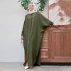 image:imageIDOPIP Muslim Dresses for Women Long Sleeve Islamic Ramadan Abaya Dubai Kaftan Robe Loose Casual Modest Arabic Prayer ClothesGreen