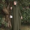 image:imageIDOPIP Muslim Dresses for Women Long Sleeve Islamic Ramadan Abaya Dubai Kaftan Robe Loose Casual Modest Arabic Prayer ClothesGreen